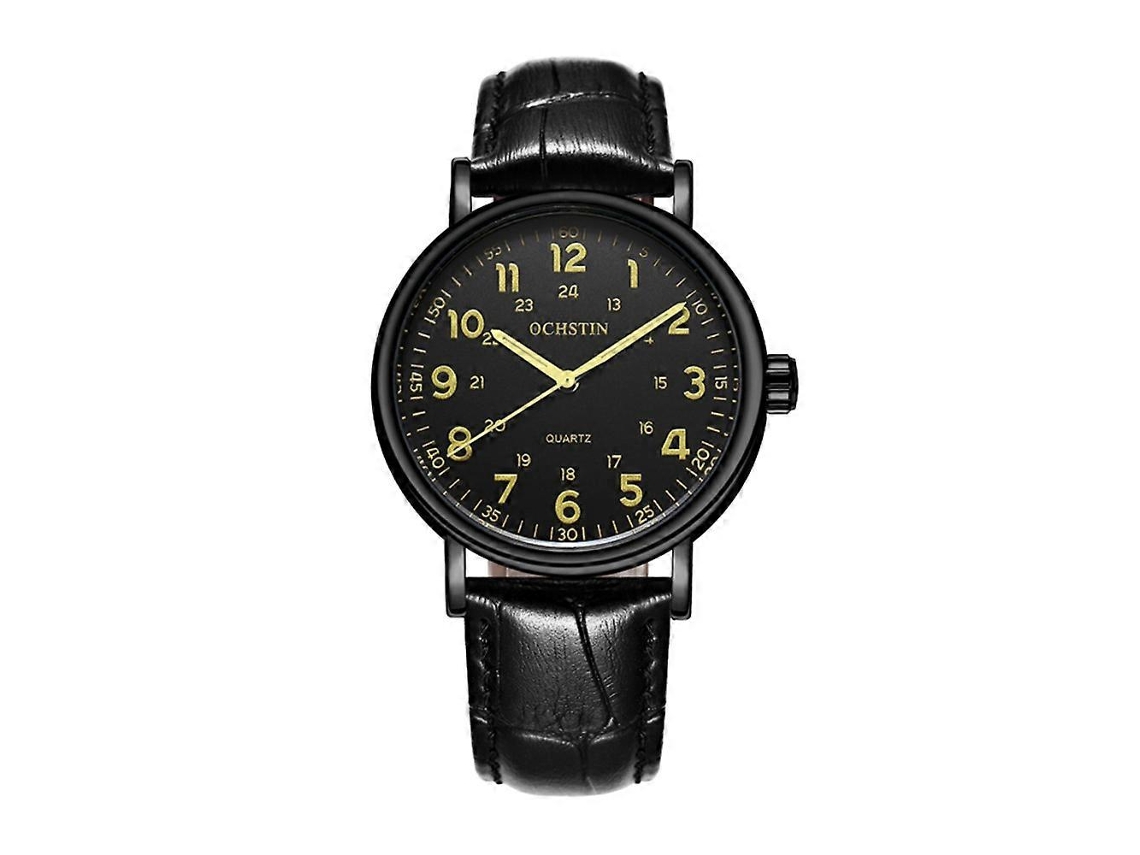 Relógio De Pulso Masculino Ochstin 6081c Fashion Hollow Com Pulseira De Couro E Mecanismo De Quartzo.
