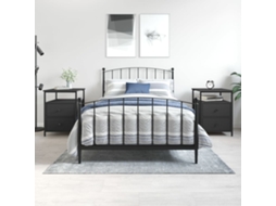 Vidaxl Mesas De Cabeceira 2 Pcs 44x45x60 Cm Derivados De Madeira Preto