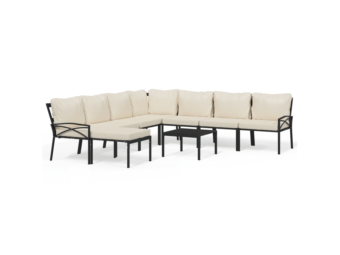 Garden Lounge Set, Garden Lounge Sets Vidaxl Preto Aço (n/a)