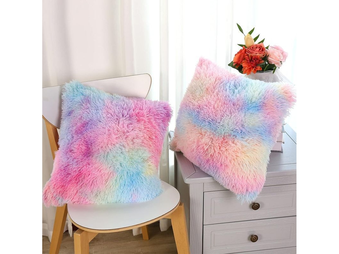 2 Capas de Travesseiro de Tela Suave Tie Dye Decorativas 40x40cm para Sofá Cama