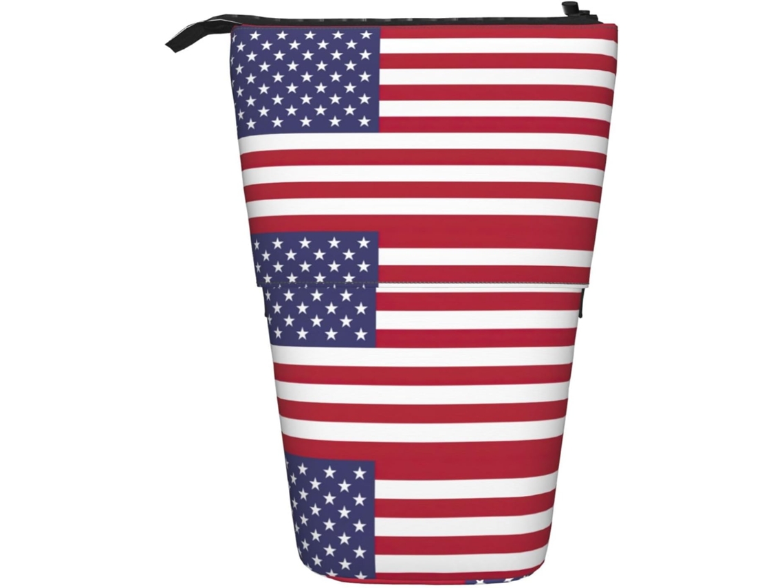 Case Trousse Crayons Télescopique American Flag Fournitures Debout Étui Crayons Légère Peil Télescopique