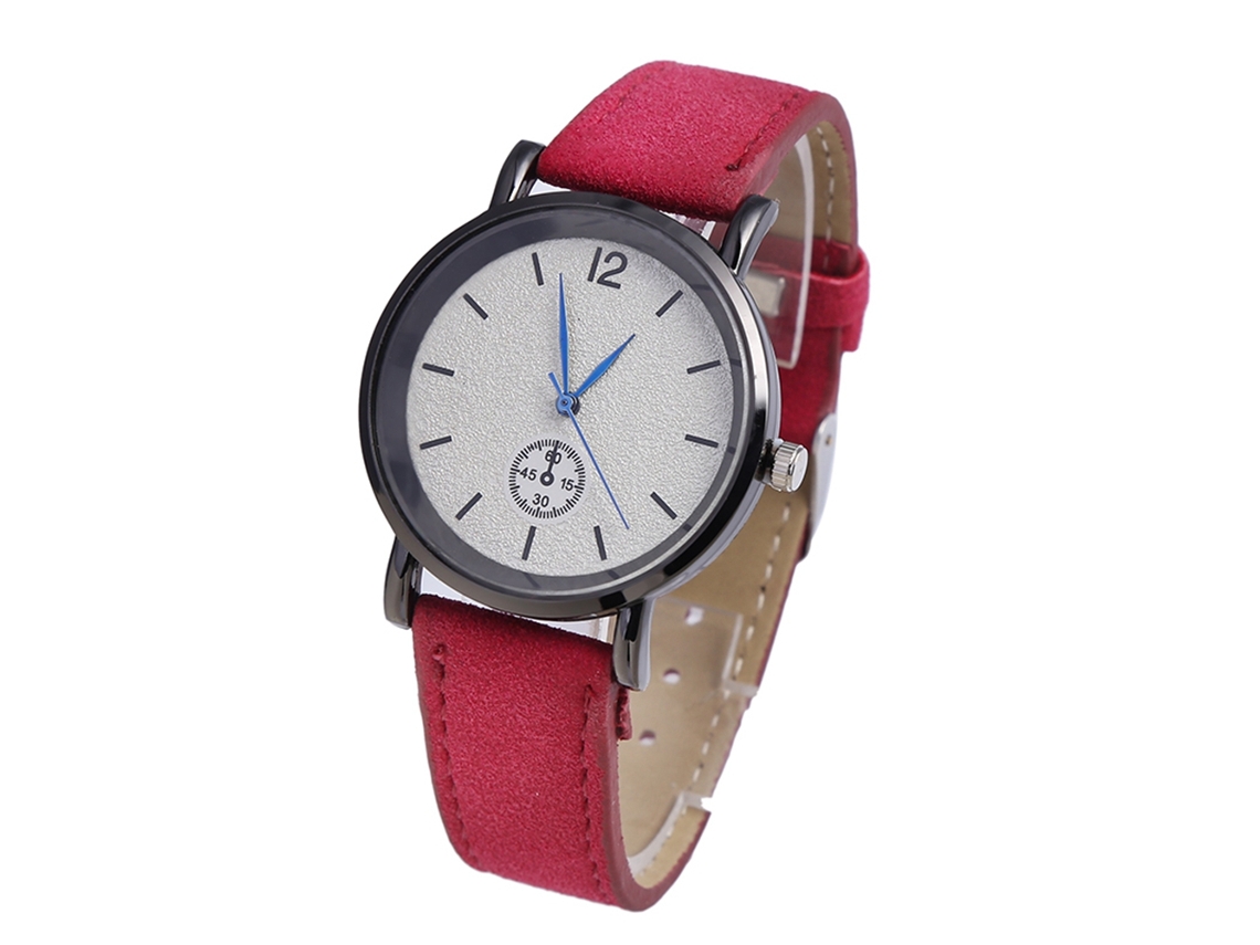 Relógio de Pulso Feminino Zlf0285 Quartzo Pulseira de Couro Pu Redondo Simples