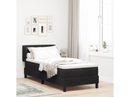 Vidaxl Cama Box Com Cabeceira Preto 80 X 200 Cm Veludo