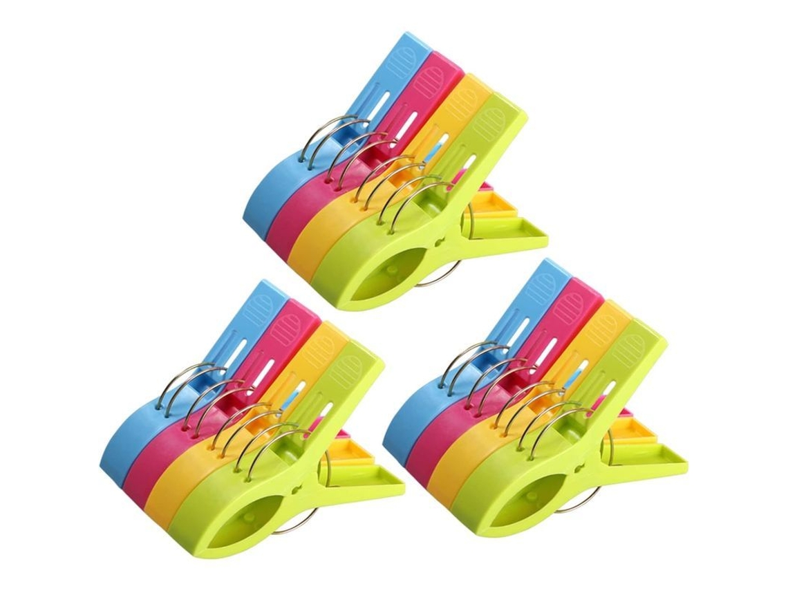 Clips Para Toallas De Playa 12 Unidades Tamaño Grande De Plástico Resistente Al Viento Para Sillas De Playa Y Colchas