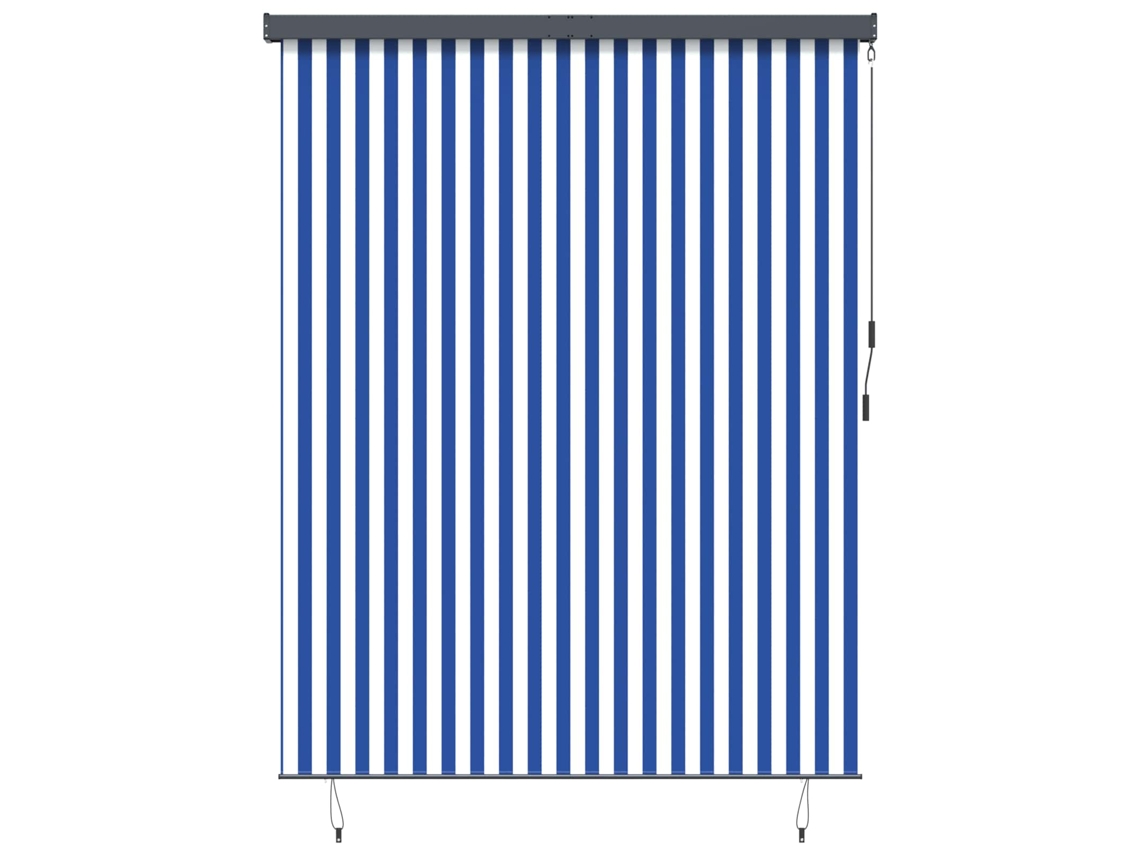 Conjunto 1 Cortina Rolô Exterior Vidaxl Azul Tecido (200 X 250 Cm)