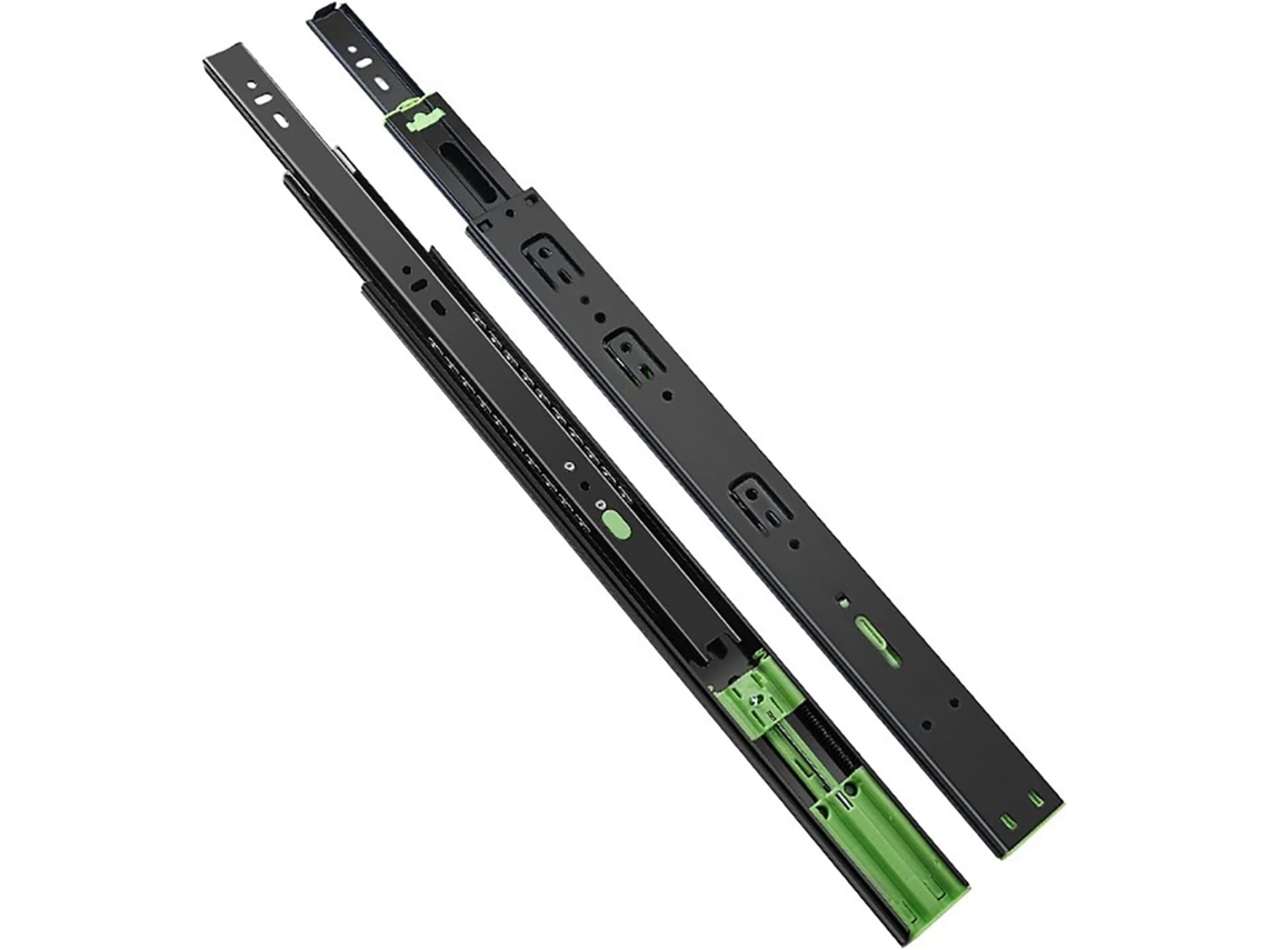 Corrediças Para Gavetas, Corrediças De Extensão Total Com Capacidade Para 45kg, Em Aço Preto Com Acabamento