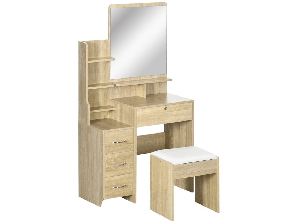 Toucador Melamina de Madeira Cor Madeira 80x38x143 cm Homcom