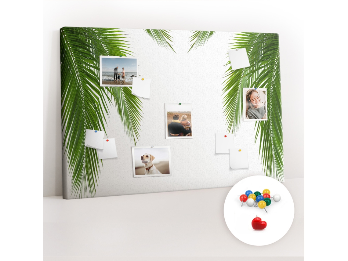 Painel De Cortiça Para Parede Folhas, Palmeira E Natureza Para O Quarto Das Crianças Espelharte (120x80 Cm)
