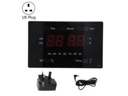 Relógio digital LED parede/mesa com temperatura, umidade, calendário perpétuo 100-240V | S/MARCA