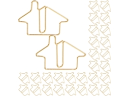 50 Clipes de Papel Leves e Multiuso em Metal Dourado, Formato Doméstico, Clipes em Aço Carbono para Documentos e Álbuns