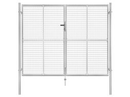 Vidaxl Portão De Jardim Em Aço Galvanizado 306x200 Cm Cor Prata