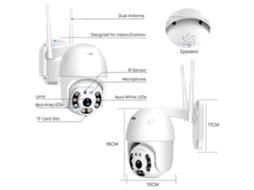 2026 câmara de Segurança Ptz Wifi Exterior 1080p 2mp Inalámbrica para Exteriores
