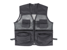 Chaleco Militar Pesca Caza Transpirable De Malla Con Multi Bolsillos Resistente Rápido Secado Talla Xl Gris Oscuro