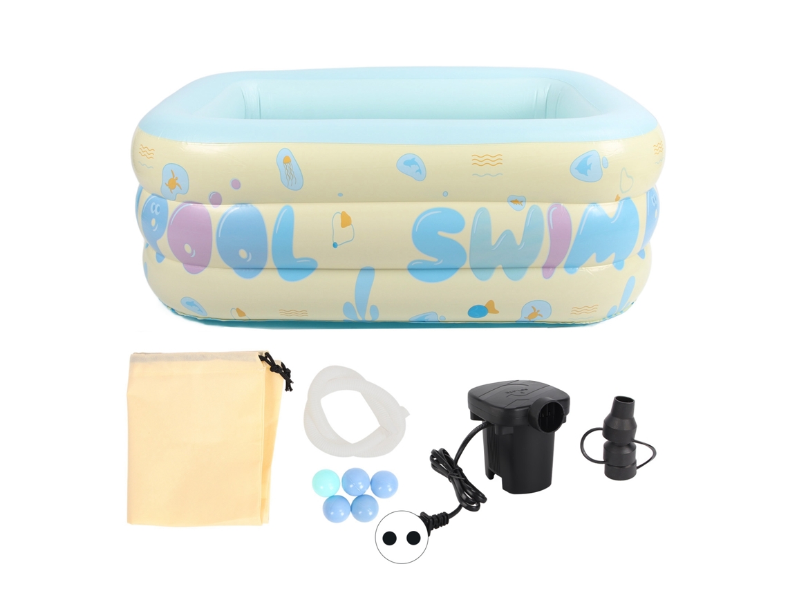 Banheira inflável para bebês ATS, tubo de PVC grosso, multifuncional, dobrável, piscina inflável para uso doméstico, plugue UE 220V