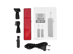 Sportsman Trimmer Eléctrico Portátil 3 Em 1 Para Barba Nariz Oídos Cejas Pelo Conjunto Familiar Vermelho