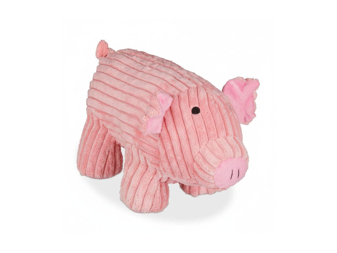 Relaxdays Porta-pedras Porco, Para O Chão, Em Pé, Saco De Porta Original, Figura De Peluche, 15 Cm, Rosa