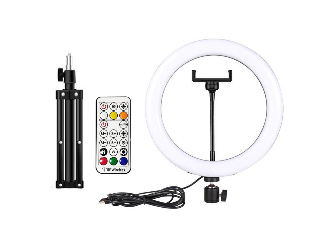 2026 luz Anular Led Rgb Usb para Selfie e Fotografia, Luz de Relleno Colorida