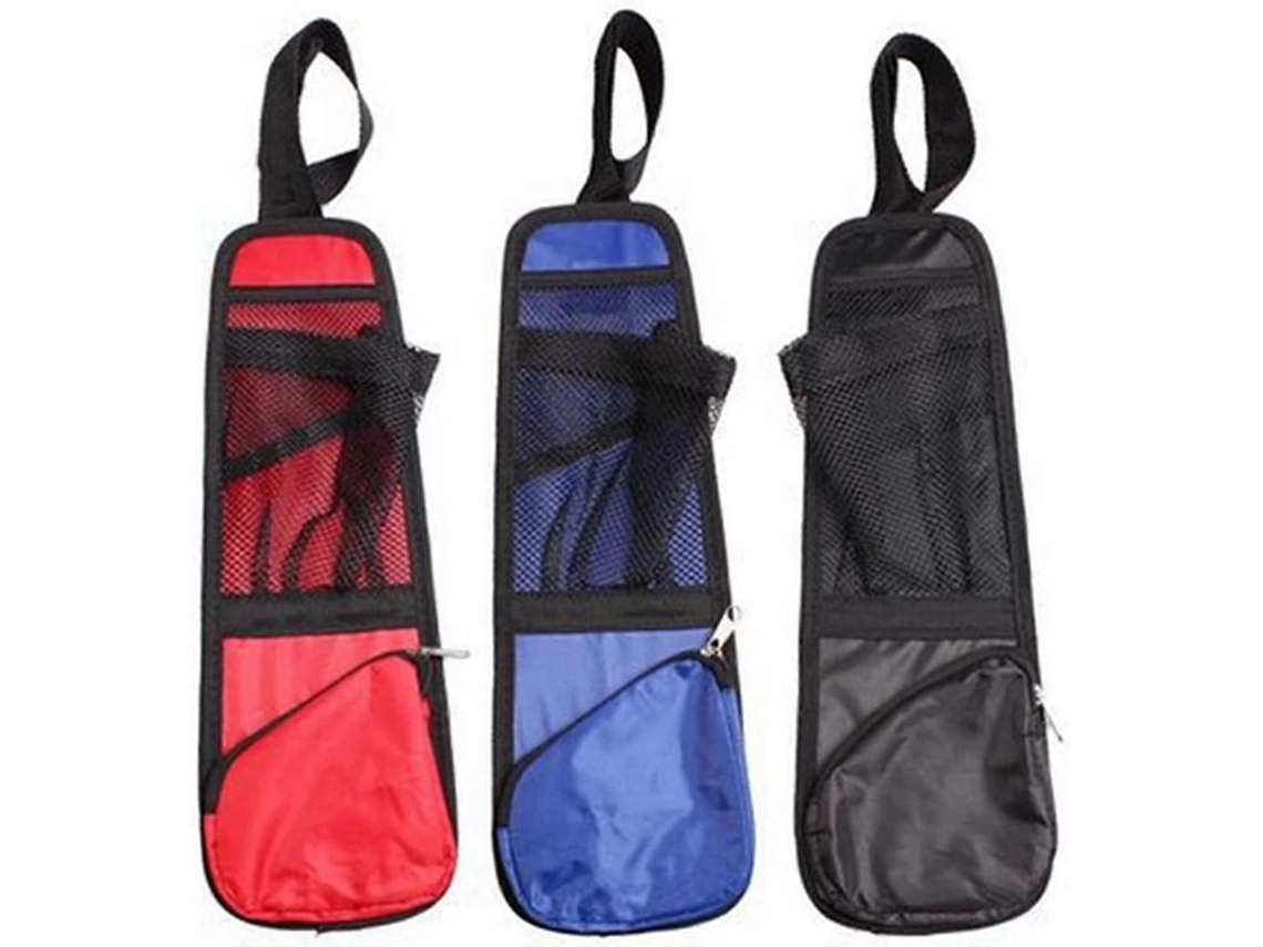 Bolsa De Armazenamento Para Carro Com Malha Elástica Lateral Do Assento Leve Durável 3pcs Preto+azul+vermelho