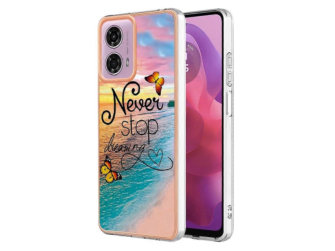 Capa Para Celular Motorola Moto G04 4g / G24 4g Em Tpu Com Revestimento Eletrolítico Imd