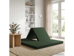 Vidaxl Sofá Cama Dobrável 140 X 67 X 15 Cm Verde-escuro