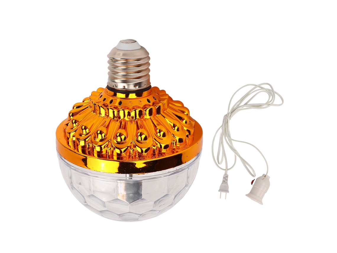 Rebe-bombilla Led Rgb Giratória 6w E27 Para Festa Com Cabo De 2,5m Para Ktv Bar