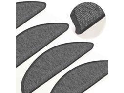 Vidaxl Tapetes De Escada 15 Peças 56x17x3 Cm Bege E Cinza Semicircular