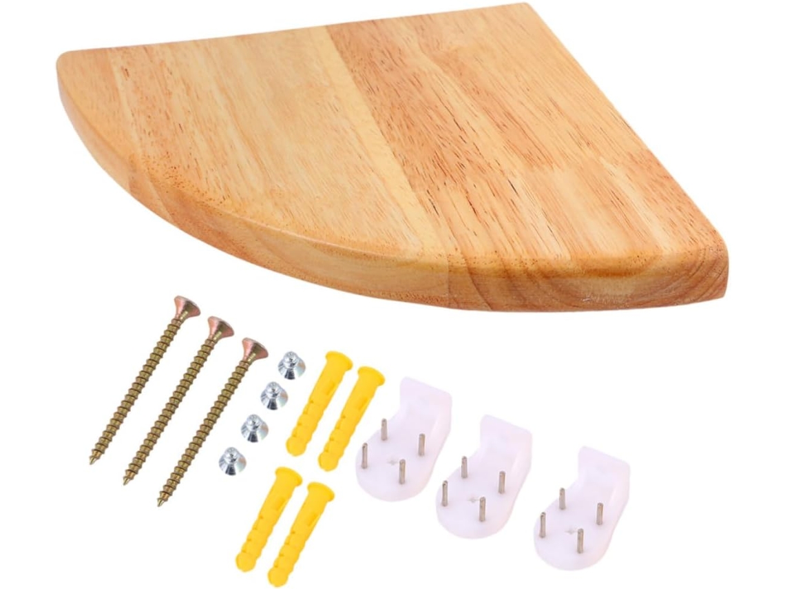 Prateleira De Canto Madeira Uonlytech 25cm 9, 8 Polegadas, Com Design Flutuante Em Formato De Setor, Otimiza O Espaço E