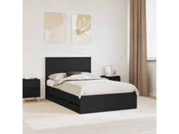 Vidaxl Estrutura Da Cama Preto 120 X 190 Cm Madeira De Engenharia