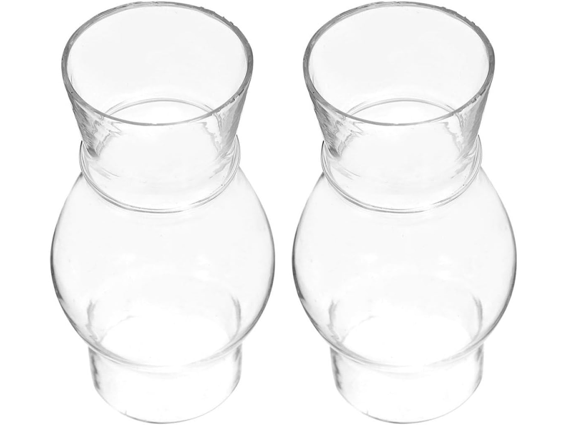 Conjunto De 2 Peças De Vidro Vintage Para Substituição De Lâmpadas A Óleo/querosene.