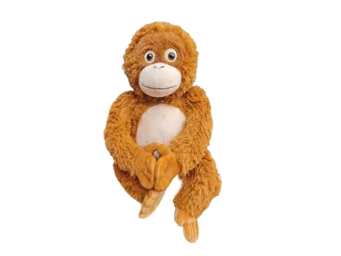 Brinquedo De Pelúcia Orangotango 35cm Cinza Marrom Macaco Bebê