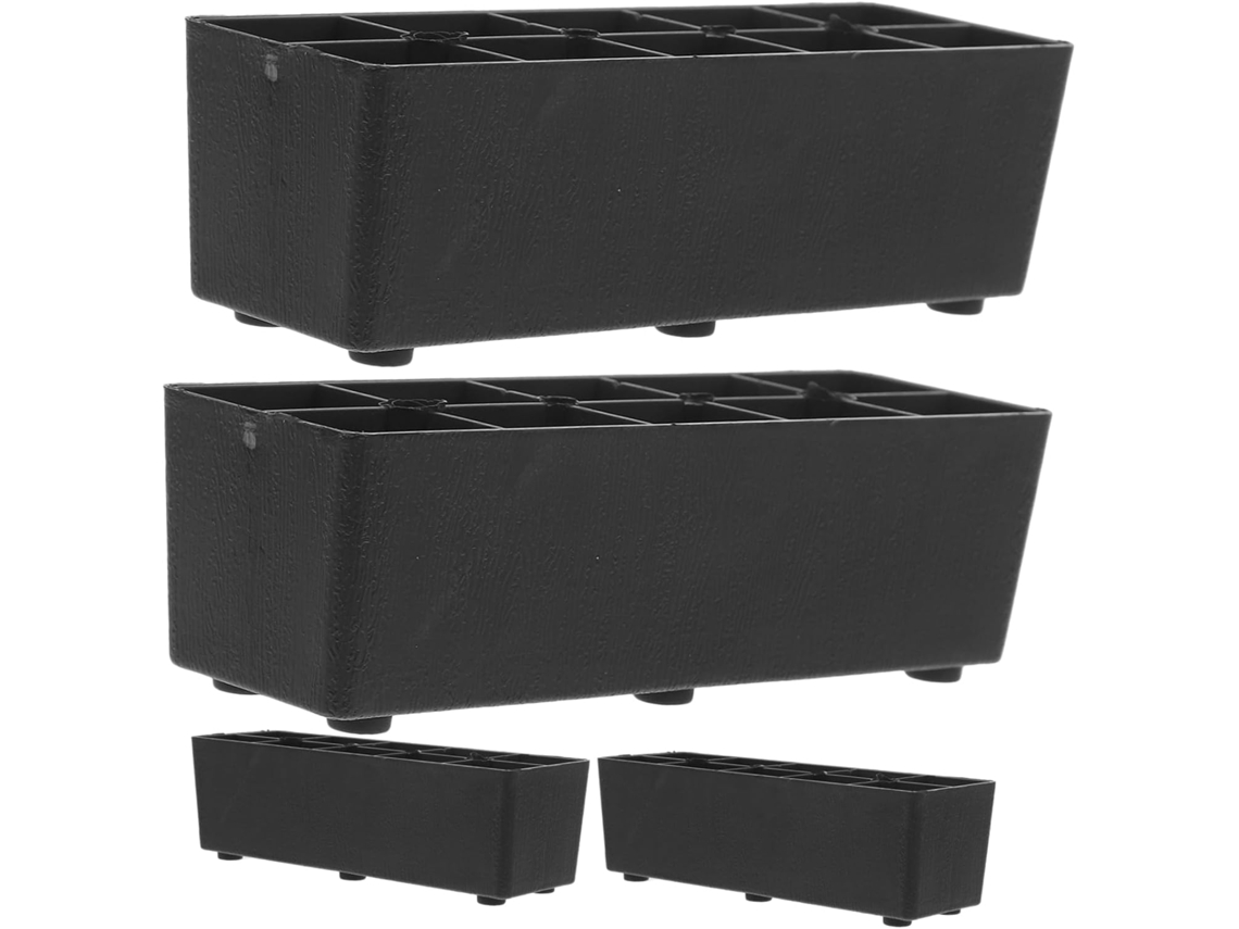 Doitool Conjunto De 4-elevadores Móveis Plástico Para Cama, Sofá E Mesa Pés De Apoio Antiderrapantes