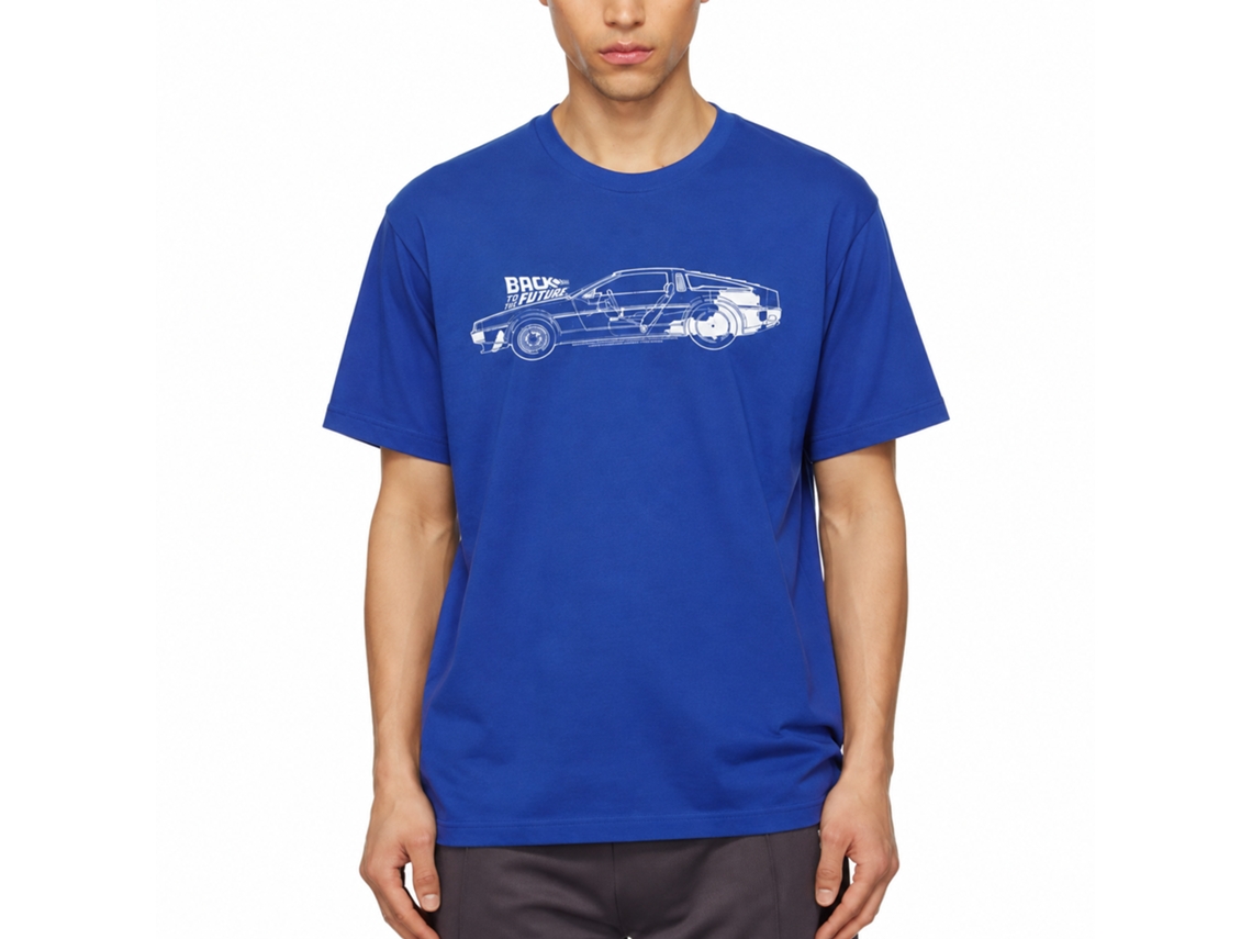 Rockinstone Back To The Future Movie Schematics Solid Royal Adult T-shirt Size:l
