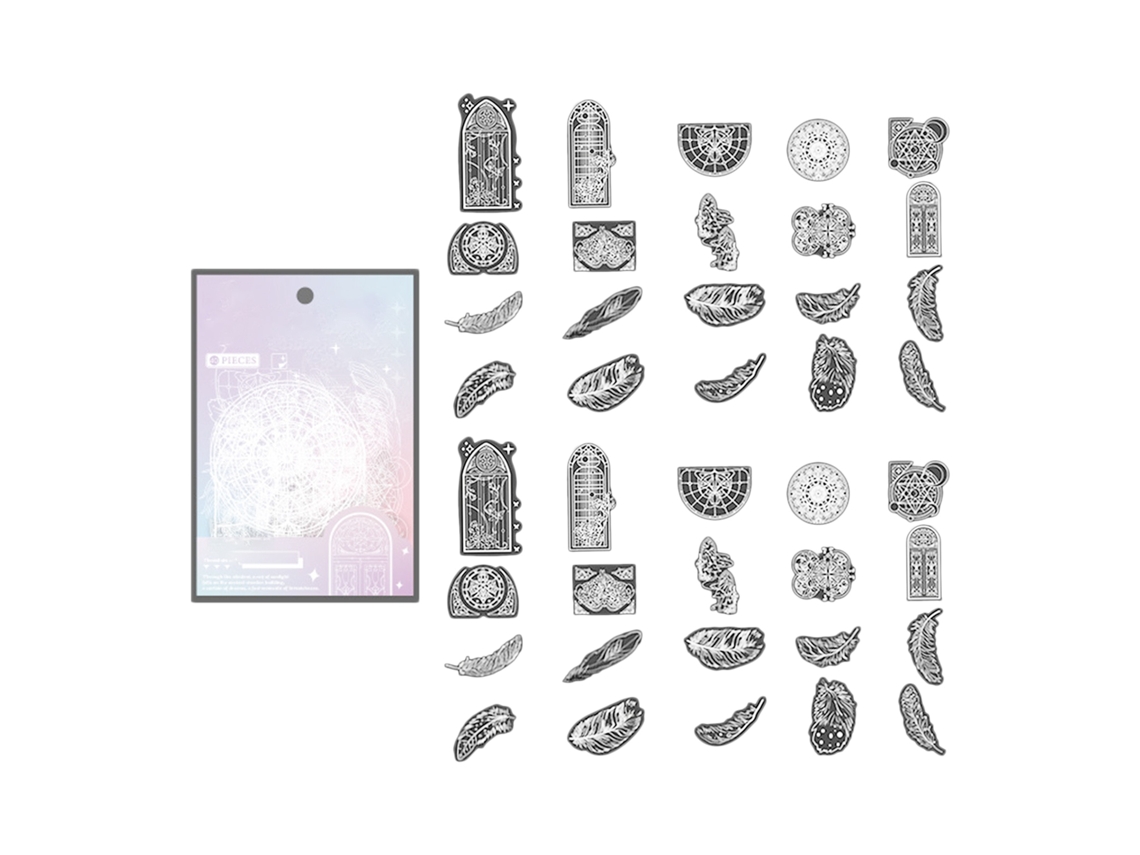 40 Adesivos Laser Pet Efeito Tridimensional para Handbook Envelopes Cartões de Presente Álbums de Fotos com S/MARCA