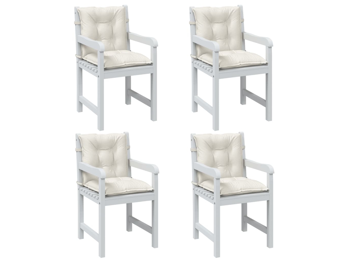 Vidaxl Almofadões Lombares P/ Cadeiras 4pcs Mesclado Tecido Creme