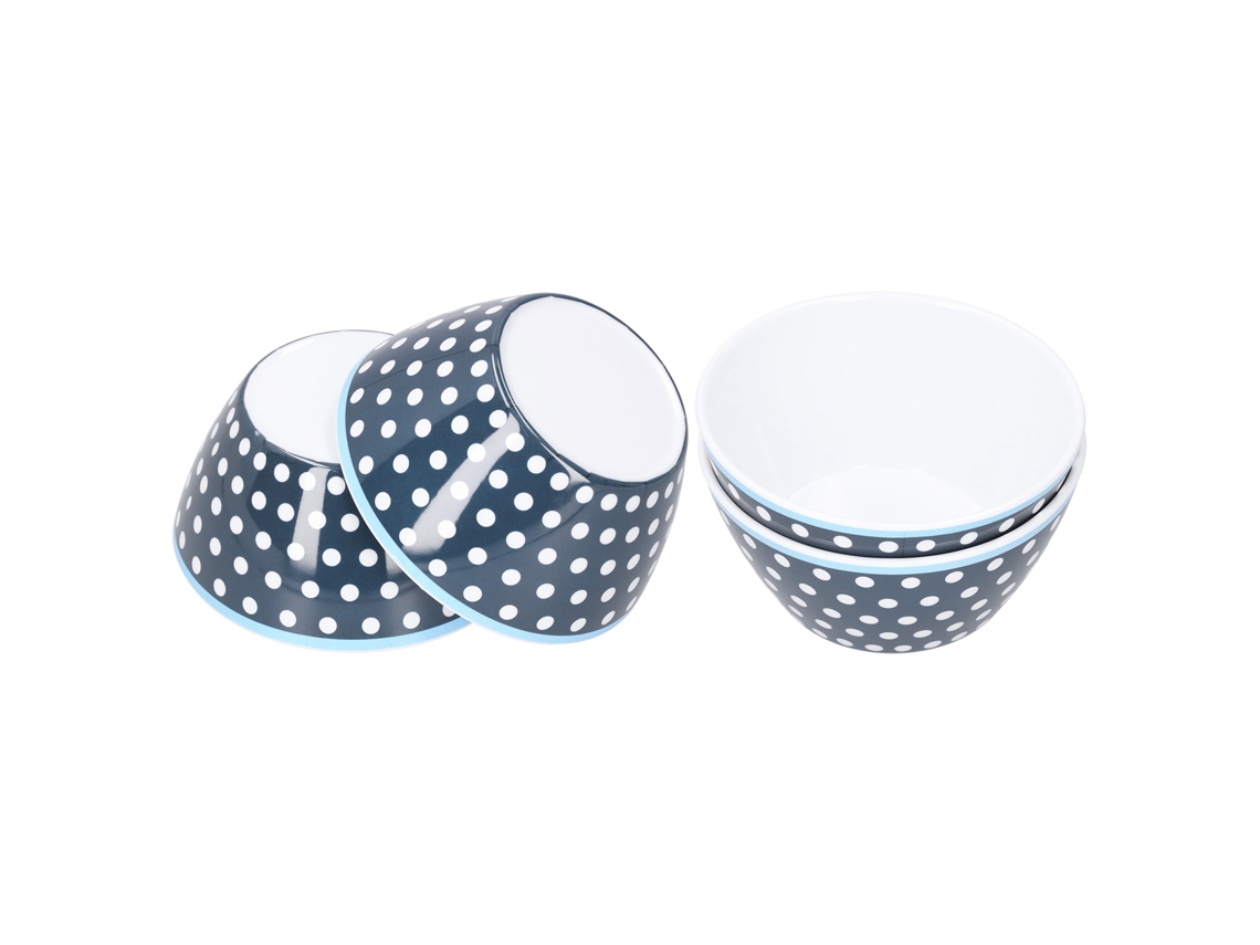 4pcs Bacia de Salada S/MARCA 6 polegadas porcelana imitida melamina padrão azul escuro anti queda