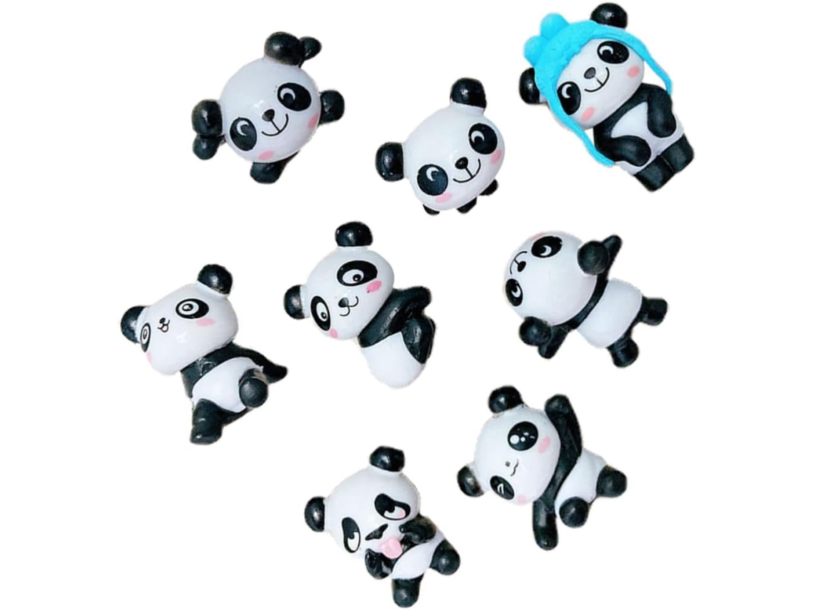 Conjunto De 8 Ímãs Geladeira Em Resina Com Formato Panda