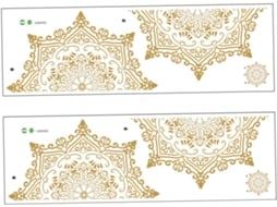 Adesivos Parede Mandala Dourados Removíveis Prova Pvc Decoração Interiores Estar Quarto Conjunto 2 Peças À D GOKOCO