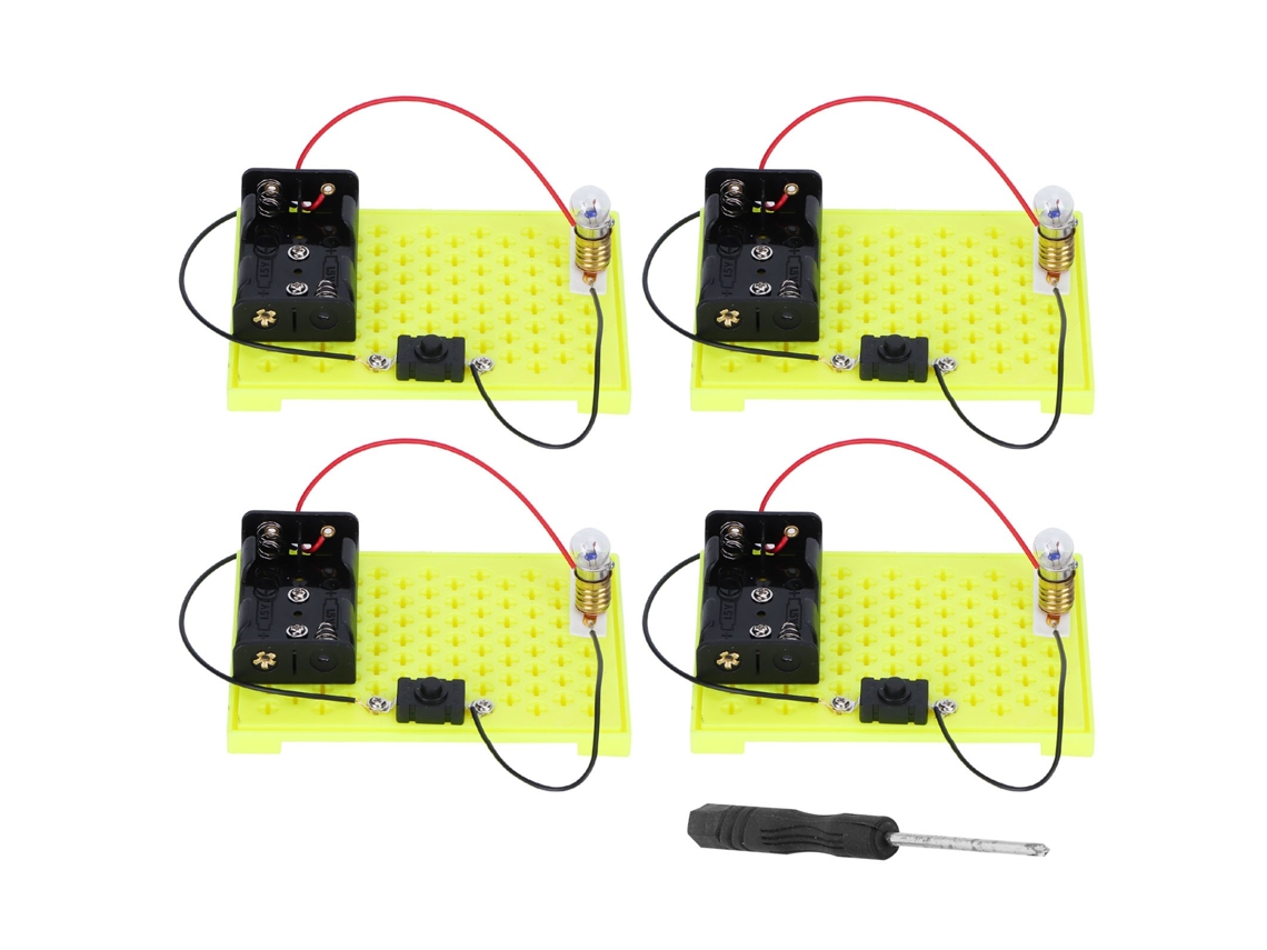 Diy Basic Circuit Kit, 4 Sets, Elétricoity Experiment, Series Circuit, Learning Education Project