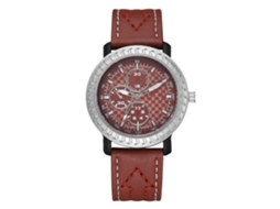Relógio analógico de quartzo casual simples com pulseira de couro PU para homens (marrom claro)