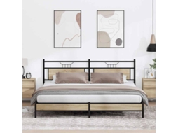 Vidaxl Estrutura de Cama Sem Colchão 193x201cm Metal Carvalho Sonoma