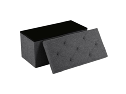 Nemora 75 - Baú Otomano 76x38x38 cm com Suporte para Pesos em Tecido Cinza
