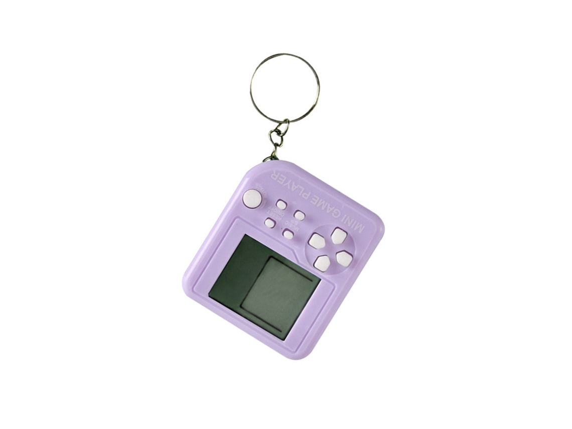 Primerox chaveiro Máquina de Jogo de Blocos Retro Mini Console Portátil Purple