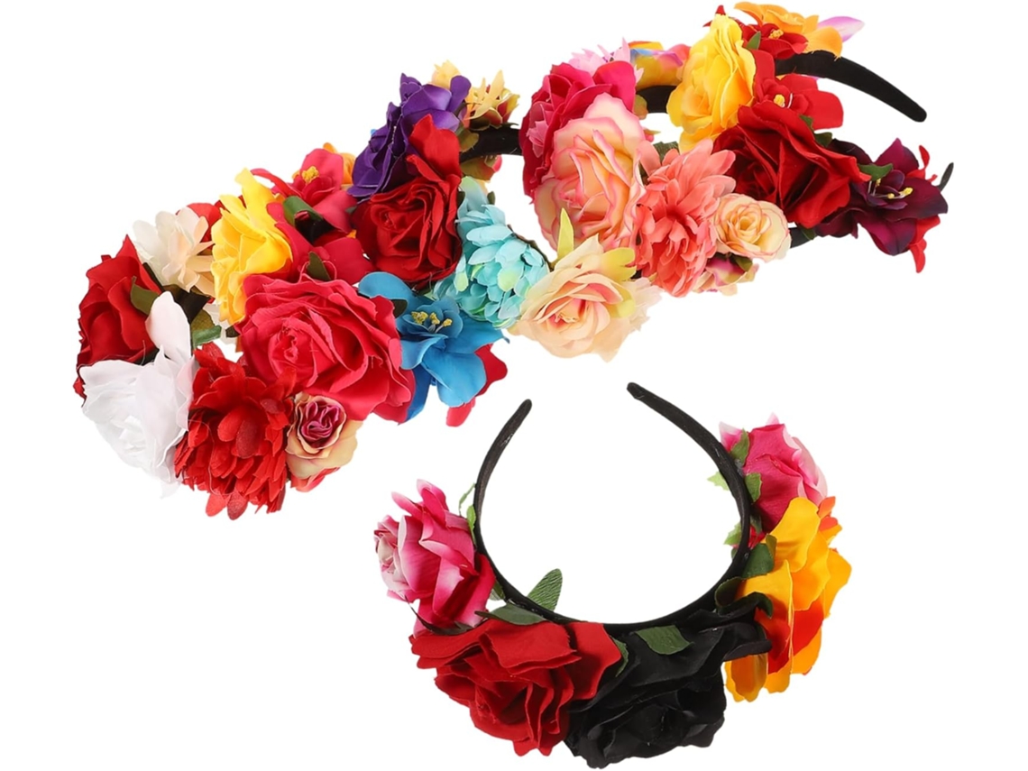 Conjunto De 6 Tiaras Florais Estilo Retrô Para Halloween, Coroas De Flores E Acessórios De Cosplay Para Mulheres.