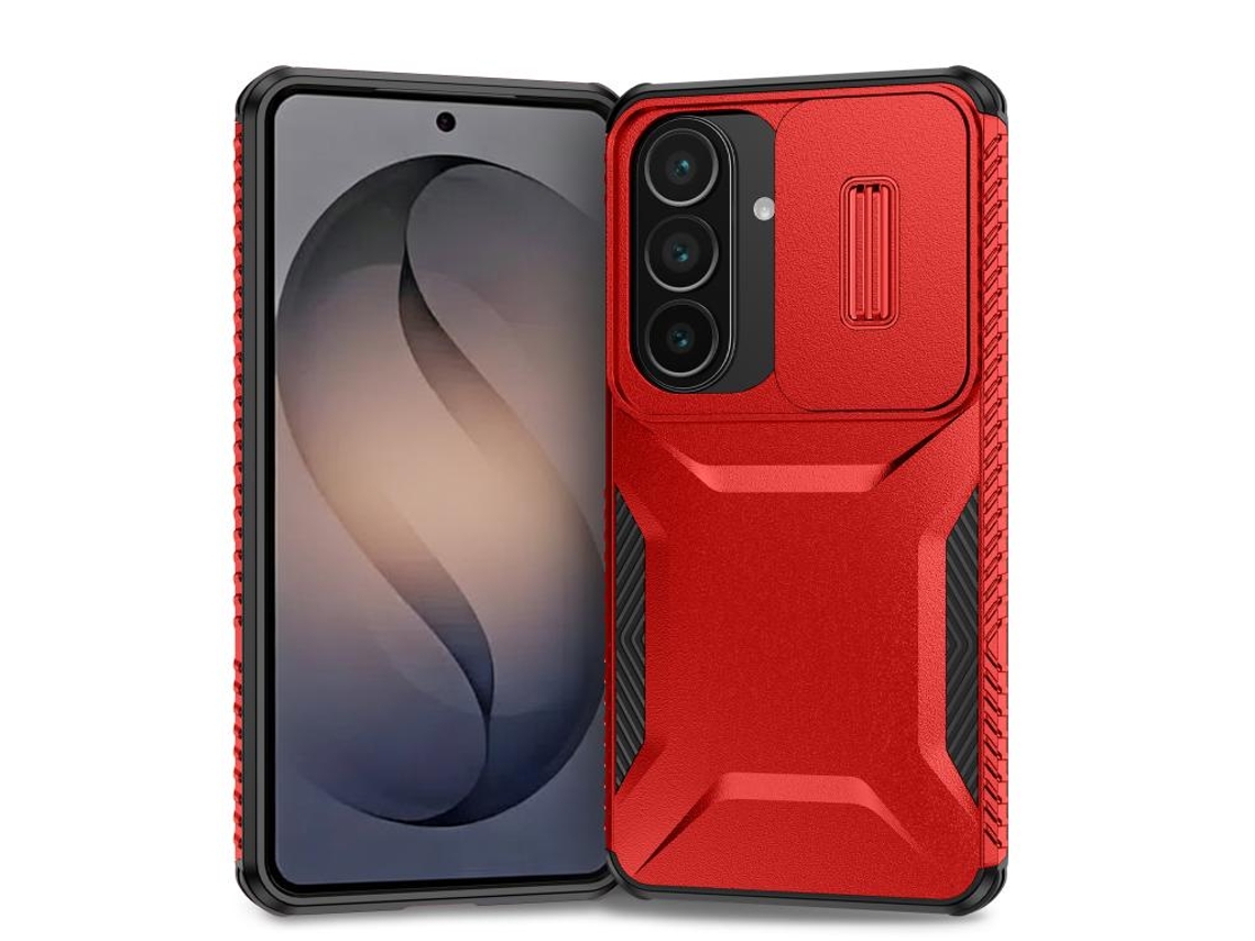 Capa Para Samsung Galaxy S26 Plus, Capa À Prova De Choque Com Tampa Deslizante Para Lente (vermelha) Digitallab