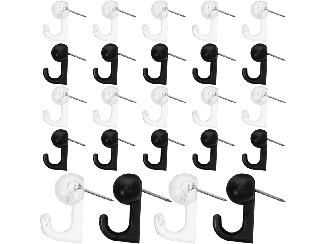 Conjunto de 50 tachinhas transparentes com ganchos para parede, pequenas tachinhas de mesa para marcar locais e