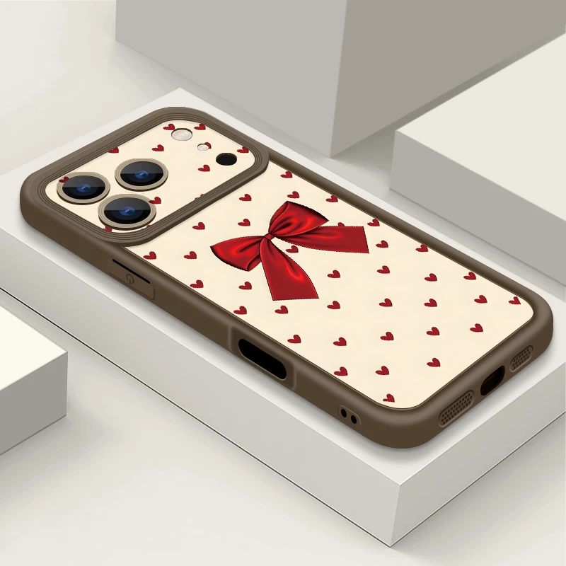(café) Capa Para Iphone 17 Com Estampa De Laço Colorido, Feita De Silicone Tpu Macio E Resistente A Impactos.