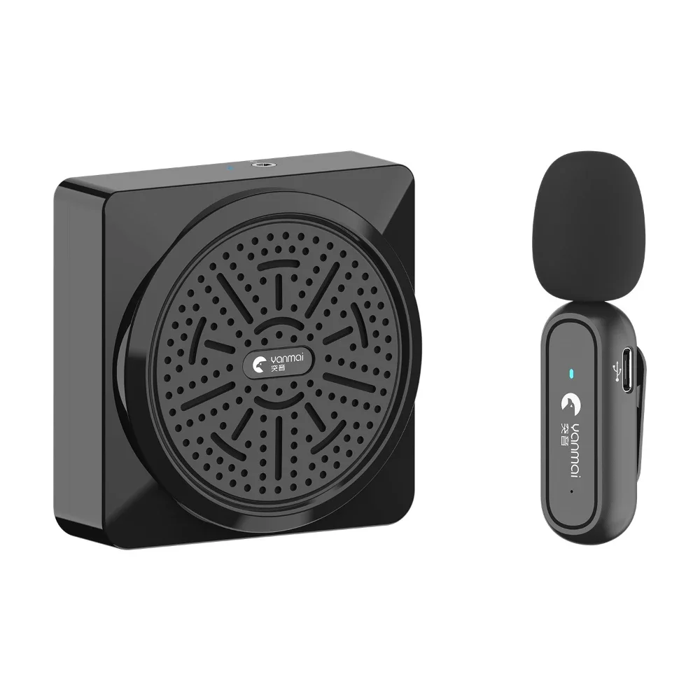 Megafone Sem Fio Recarregável com Microfone de Lapela Sem Fio 2.4g MDUG (preto)
