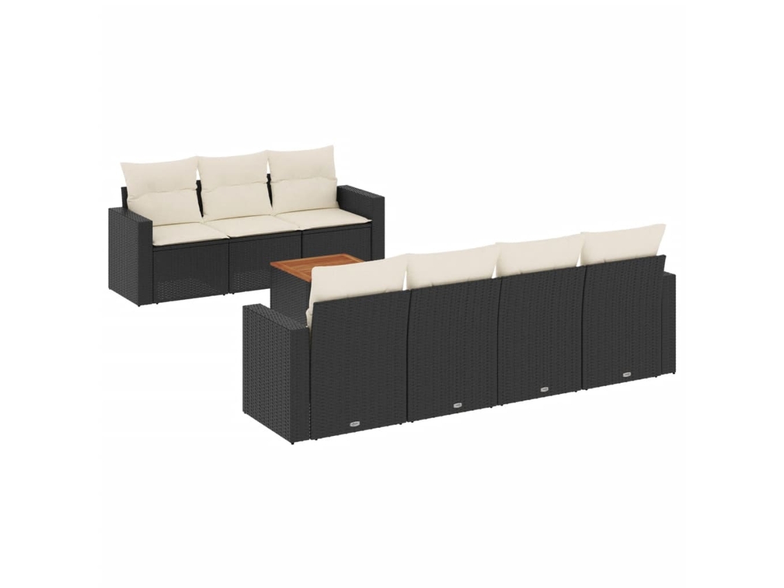 Garden Sofa Set, Garden Sofa Sets Vidaxl Preto Rattan / Vime (n/a)