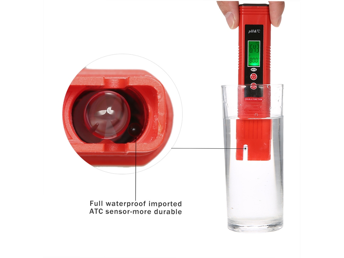 Medidor de Ph Pen YURU KKmoon 007 com LCD, Preciso para Água, Aquário, Piscina (S/MARCA)