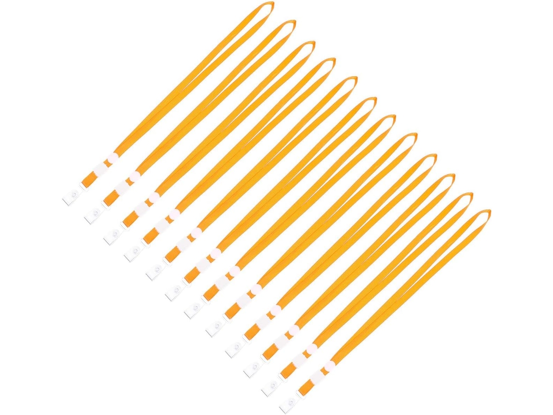 Conjunto De 50 Cordões De Nylon Laranja Crachás De Trabalho E Identificação, Resistentes E Ideais Escritório